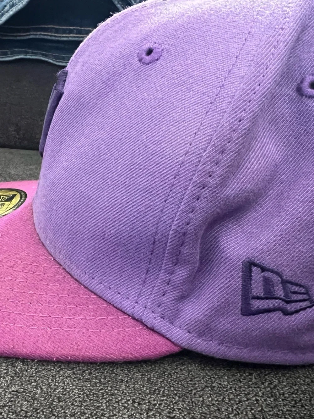 New Era Purple Crown with Magenta Brim Detroit D Fitted Hat